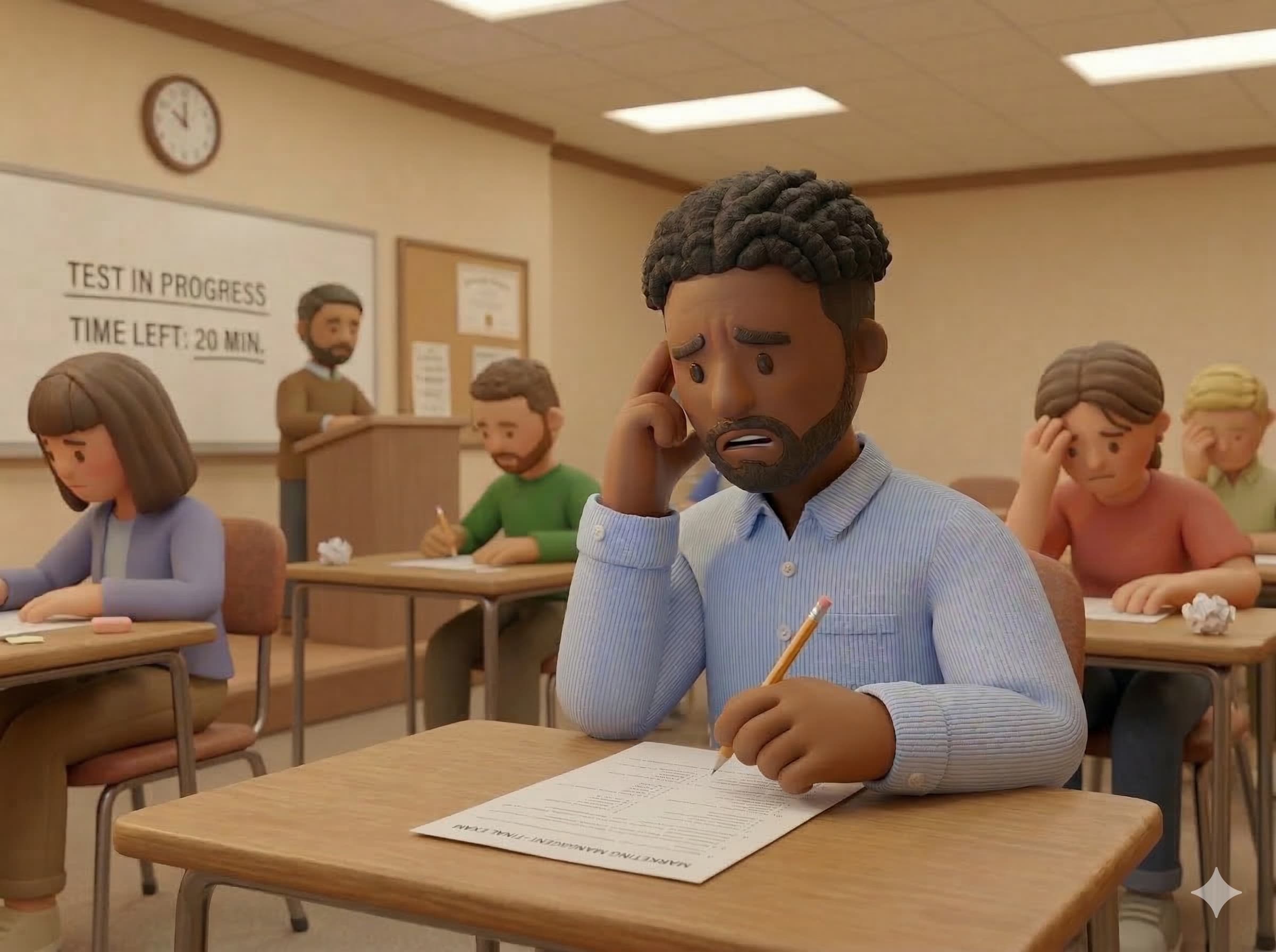 Ilustração da ansiedade no ambiente academico